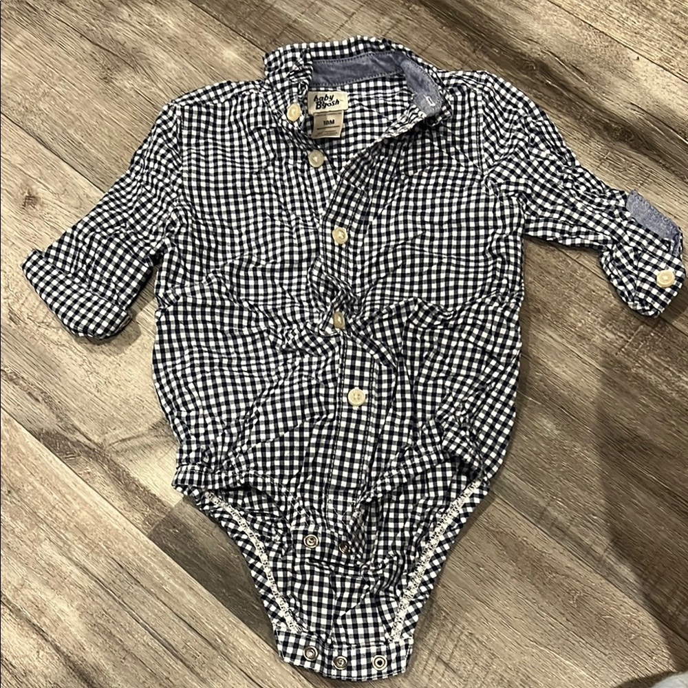 OshKosh B'gosh Black and White Checkered Bodysuit